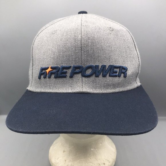 MENS BASEBALL CAP FIREPOWER PROMO HAT ONE SIZE FITS ALL GRAY SNAPBACK - Picture 1 of 7